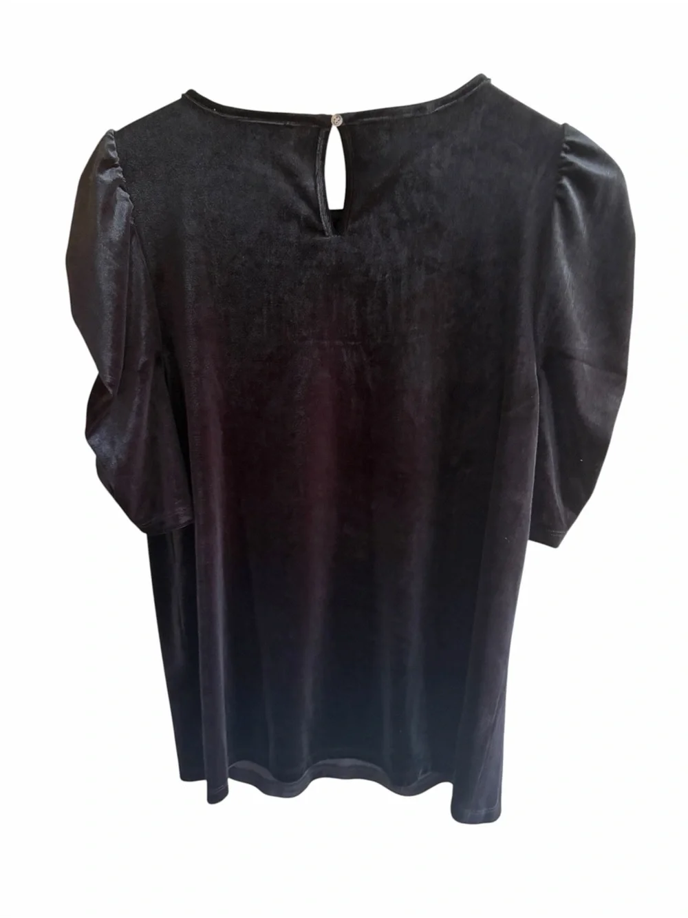 NWT LOFT Black Ruched Velvet Blouse Whimsigoth Witchycore